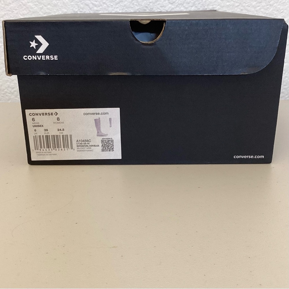Converse 8 NIB Knee High XX-HI Tall Lace Up White Sneakers Authentic New In Box - Picture 9 of 11